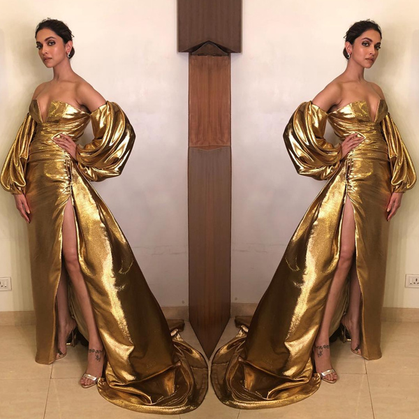 Deepika Padukone Golden Dress at Lux Awards