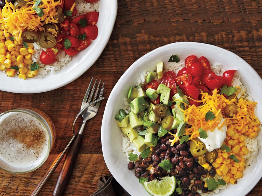 vegetarian burrito bowls