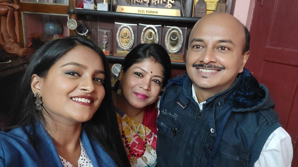Sanchari Sengupta with parents