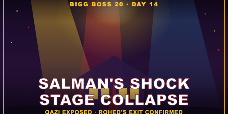 Bigg Boss 20 Day 14 update graphic: Salmans shock stage collapse, Qazi exposed, Roheds exit confirmed