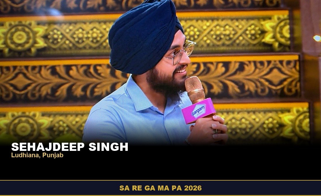 Sehajdeep Singh, Sa Re Ga Ma Pa 2026 contestant and singer from Ludhiana, Punjab, performing on stage
