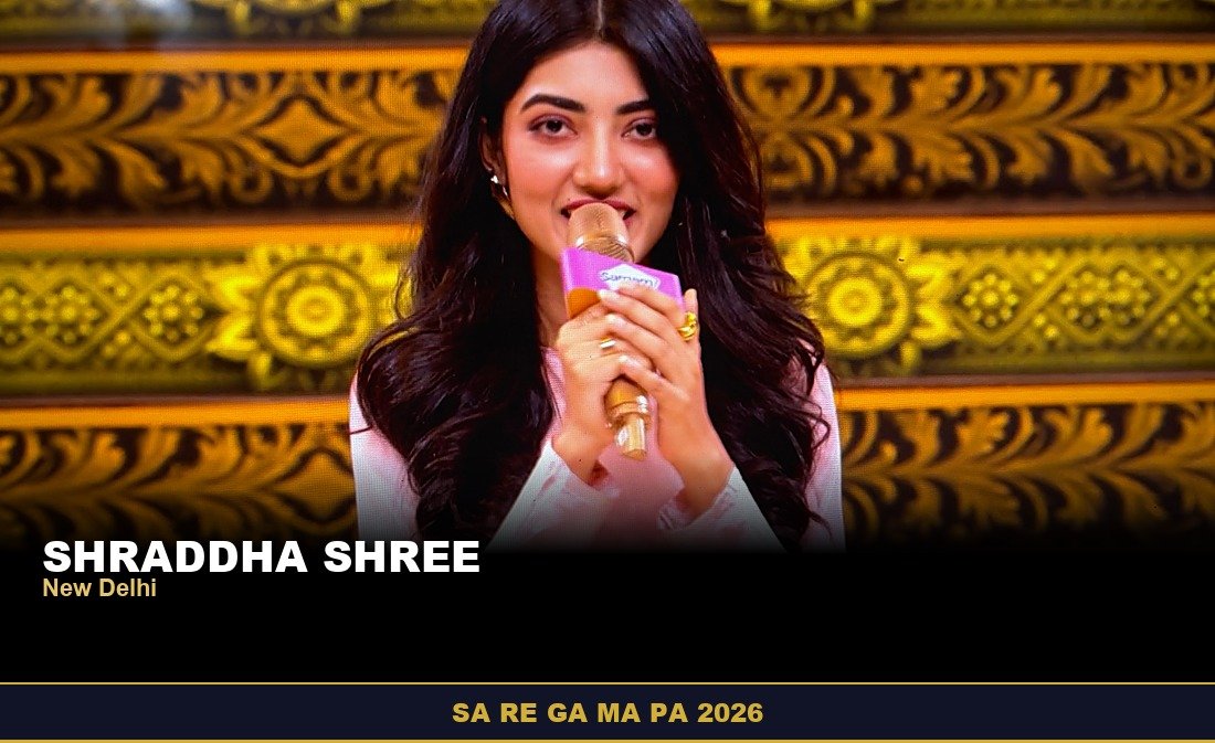 Shraddha Shree, Sa Re Ga Ma Pa 2026 contestant and singer from New Delhi, performing on stage