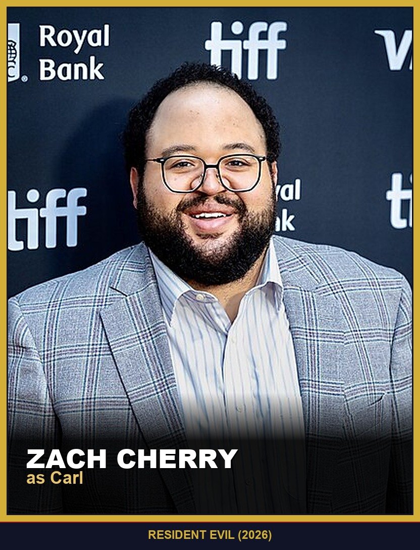 Zach Cherry as Carl, an Umbrella Corporation scientist, in Resident Evil (2026)
