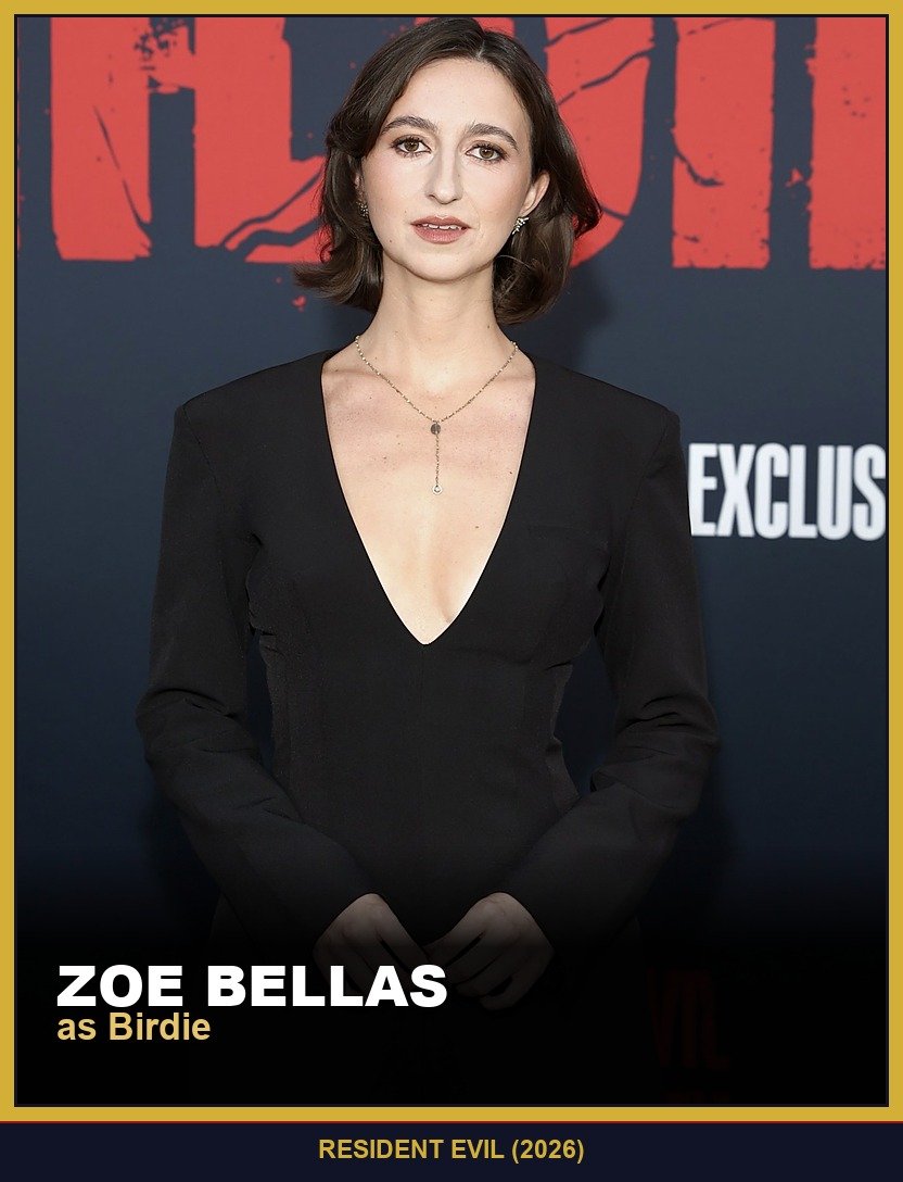 Zoe Bellas as Birdie, an Umbrella Corporation scientist, in Resident Evil (2026)