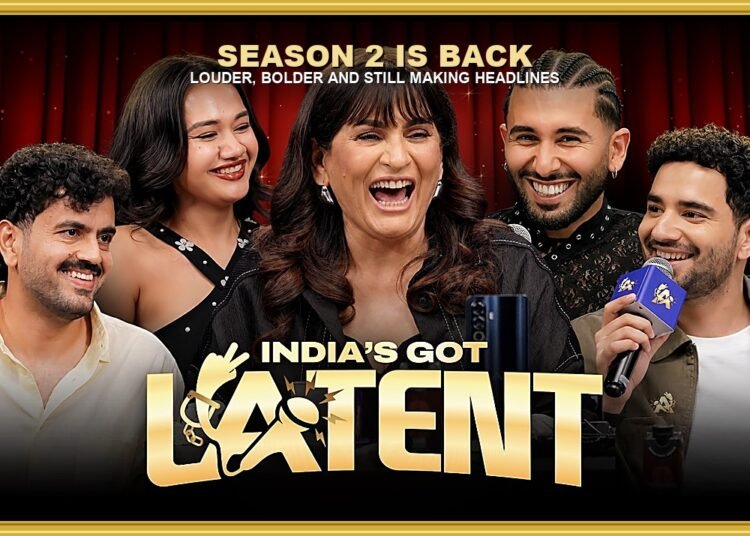 India's Got Latent Season 2 cast photo with the show's gold logo, promoting the show's return for a new season