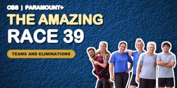 The Amazing Race Season 39 teams graphic with three of the teams