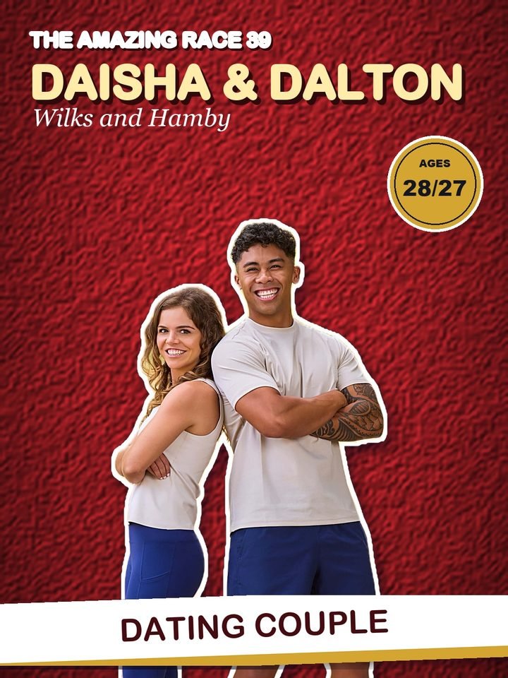 Daisha Wilks and Dalton Hamby, dating couple on The Amazing Race Season 39