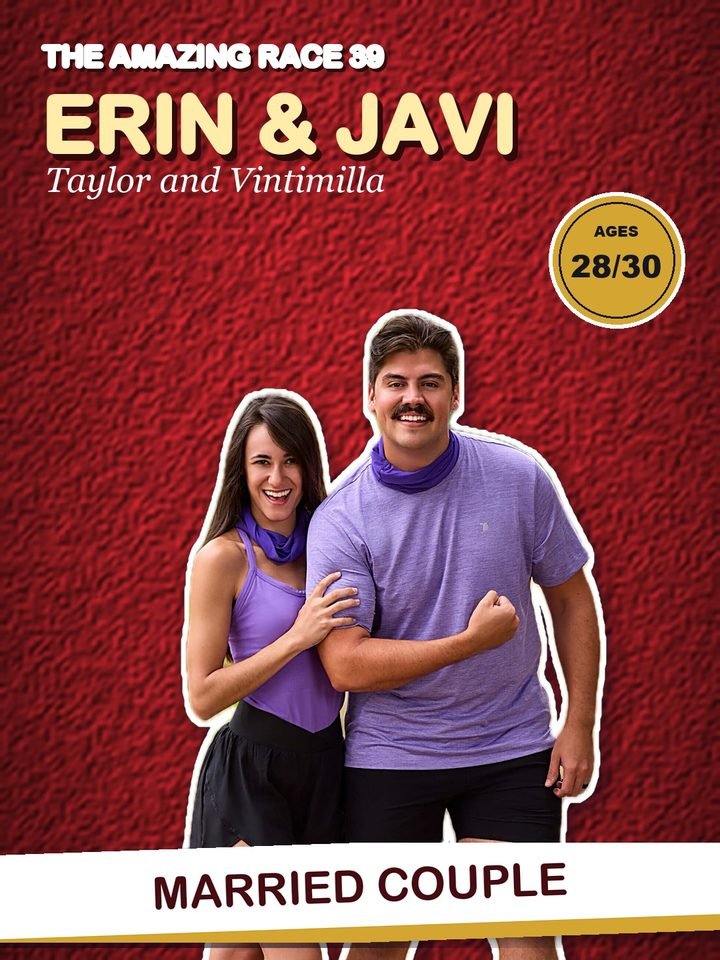 Erin Taylor and Javi Vintimilla, married couple on The Amazing Race Season 39