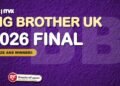 Big Brother UK 2026 final graphic on ITV2 with the ReadersFusion tag