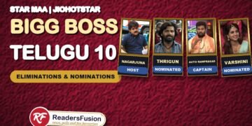 Bigg Boss Telugu 10 eliminations and nominations with host Nagarjuna and housemates Thrigun, Auto Ramprasad and Varshini