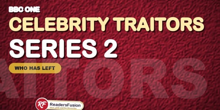 Celebrity Traitors series 2 graphic on BBC One with the ReadersFusion tag