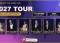 Dancing with the Stars: Live! 2027 tour graphic with pros Emma Slater, Val Chmerkovskiy, Britt Stewart, Alan Bersten, Brandon Armstrong and Jenna Johnson