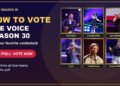 How to vote for your favorite contestant in The Voice Season 30, with artists Kyle Davis, Koumba Diallo, Lexi Stephens, Chari, Cade Mower and Amanda Mikkel