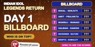Indian Idol Legends Return Day 1 billboard with the scores hidden