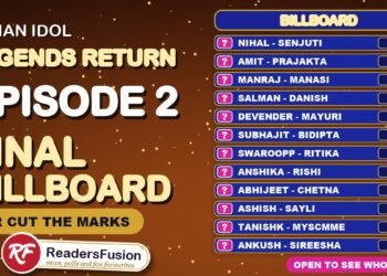 Indian Idol Legends Return Episode 2 final billboard with the scores hidden