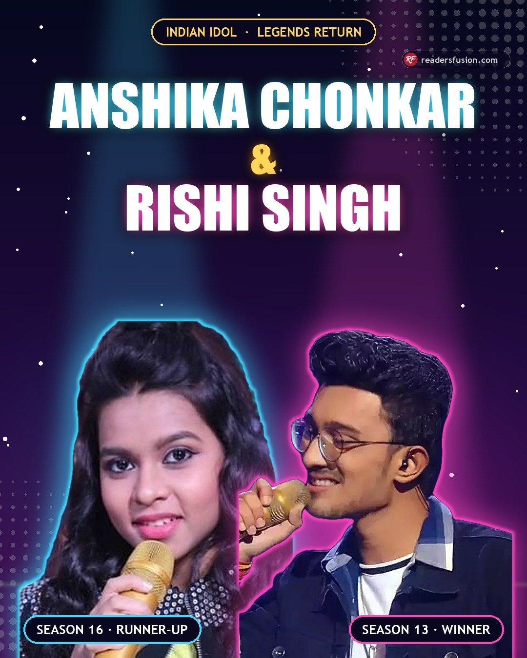 Anshika Chonkar and Rishi Singh jodi poster, Indian Idol Legends Return