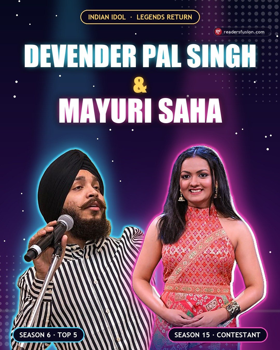 Devender Pal Singh and Mayuri Saha jodi poster, Indian Idol Legends Return