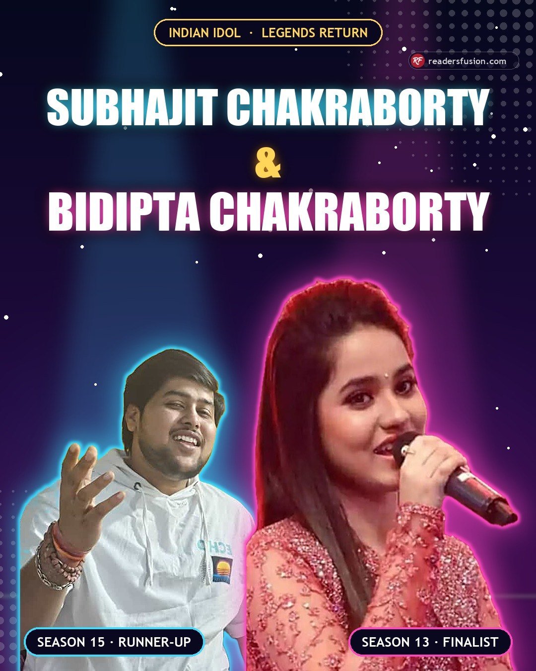 Subhajit Chakraborty and Bidipta Chakraborty jodi poster, Indian Idol Legends Return