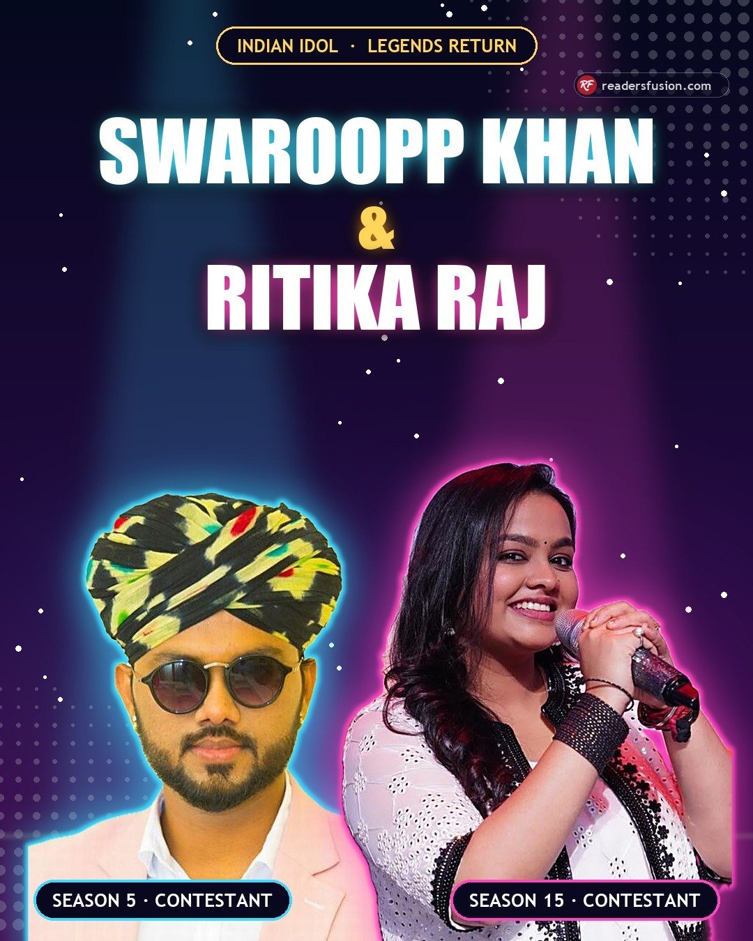 Swaroopp Khan and Ritika Raj jodi poster, Indian Idol Legends Return