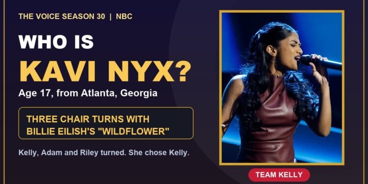 Who is Kavi Nyx graphic: 17-year-old from Atlanta, three chair turns on The Voice Season 30