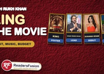 King movie poster with Shah Rukh Khan, Suhana Khan and Deepika Padukone