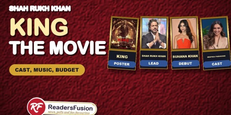 King movie poster with Shah Rukh Khan, Suhana Khan and Deepika Padukone