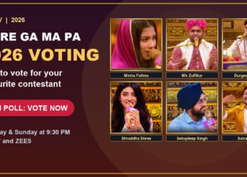 Sa Re Ga Ma Pa 2026 voting guide with contestants Minha Fatima, Mir Zulfikar, Durgesh Yadav, Shraddha Shree, Sehajdeep Singh and Sairaj Khati