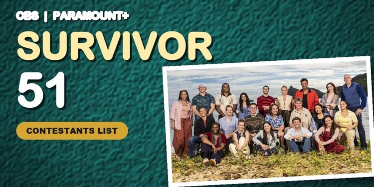 Survivor 51 contestants list graphic with the cast photo
