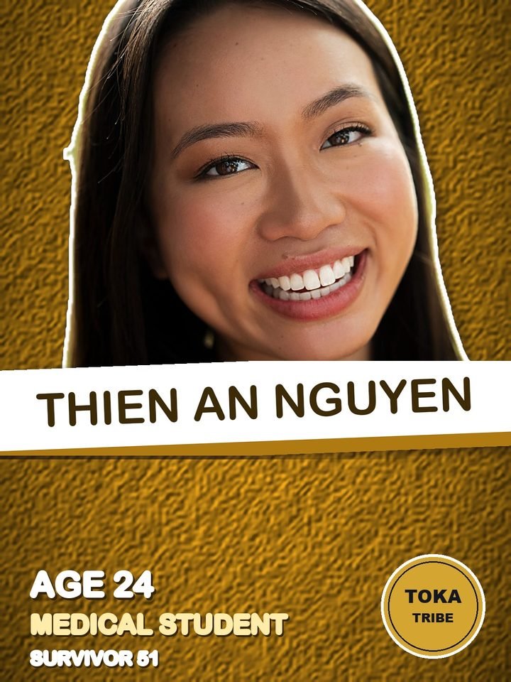 Thien An Nguyen, medical student on Survivor 51, starting on the Toka tribe