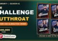 The Challenge Season 42 Cutthroat winner and elimination order featured image with Johnny Bananas, Tori Deal, Adrienne Naylor and Alexis Lete cast cards