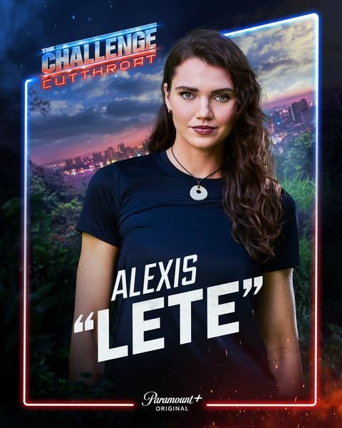 Alexis Lete, The Challenge Season 42 Cutthroat player on Team Blue, official Paramount+ cast card