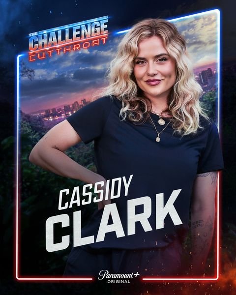 Cassidy Clark, The Challenge Season 42 Cutthroat player on Team Grey, official Paramount+ cast card