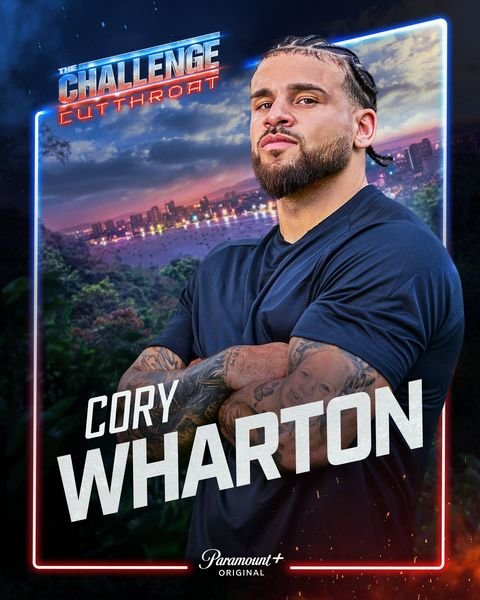 Cory Wharton, The Challenge Season 42 Cutthroat player on Team Grey, official Paramount+ cast card