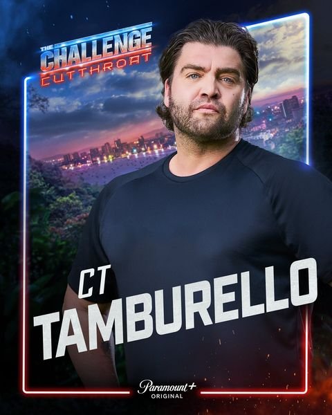 CT Tamburello, The Challenge Season 42 Cutthroat player on Team Orange, official Paramount+ cast card