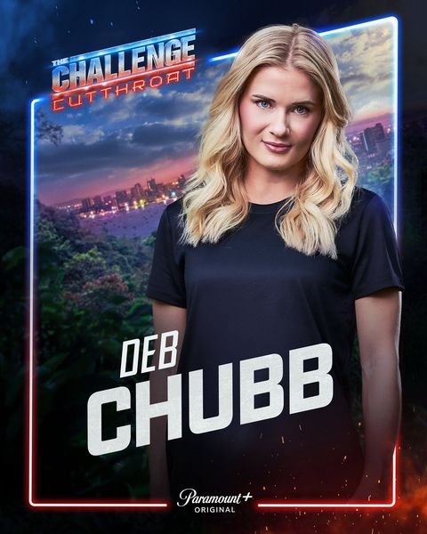 Deb Chubb, The Challenge Season 42 Cutthroat player on Team Orange, official Paramount+ cast card