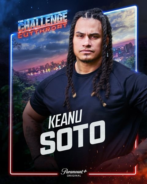 Keanu Soto, The Challenge Season 42 Cutthroat player on Team Grey, official Paramount+ cast card