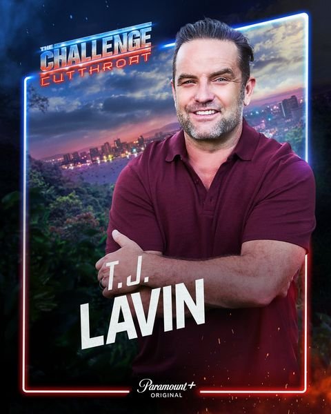 TJ Lavin, The Challenge Season 42 Cutthroat host, official Paramount+ cast card