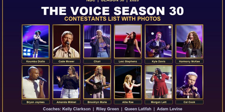 The Voice Season 30 contestants list with photos