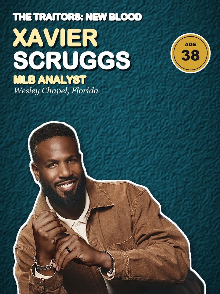 Xavier Scruggs, 38, mlb analyst from Wesley Chapel, Florida on The Traitors: New Blood
